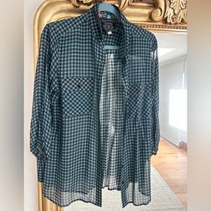 Johnny Was semi sheer blouse